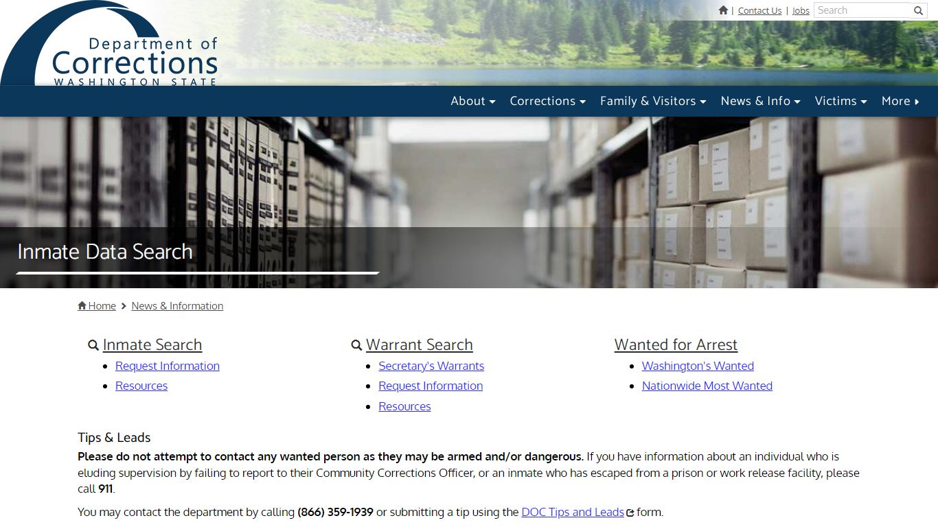 Inmate Data Search | Washington State Department of Corrections